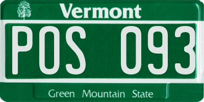 VT license plate POS093