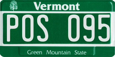 VT license plate POS095