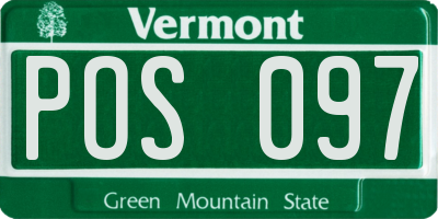 VT license plate POS097