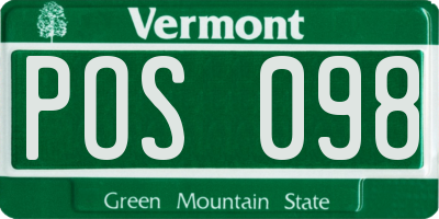 VT license plate POS098