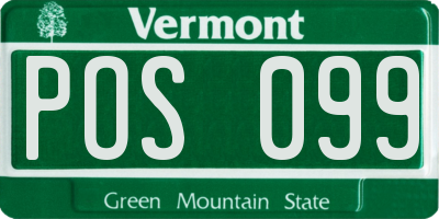 VT license plate POS099