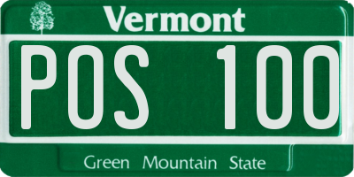 VT license plate POS100