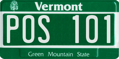 VT license plate POS101
