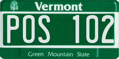 VT license plate POS102