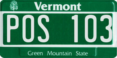 VT license plate POS103