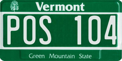 VT license plate POS104