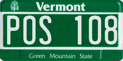 VT license plate POS108