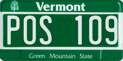 VT license plate POS109