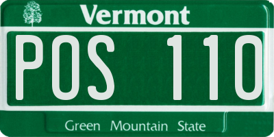 VT license plate POS110