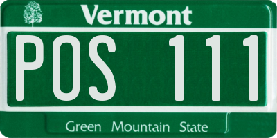 VT license plate POS111