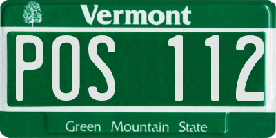 VT license plate POS112