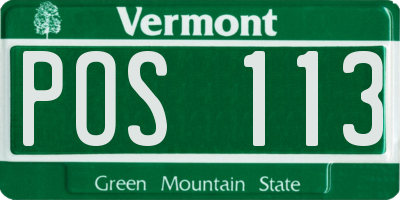 VT license plate POS113