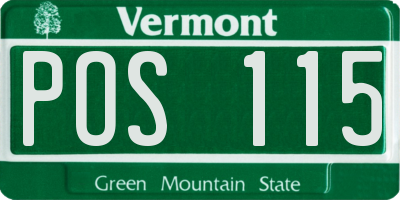 VT license plate POS115