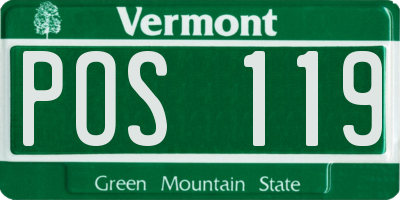 VT license plate POS119