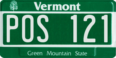 VT license plate POS121