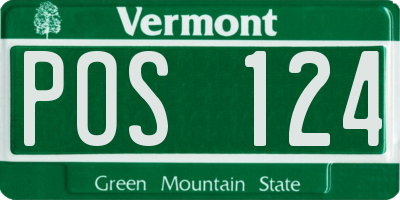 VT license plate POS124