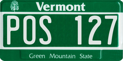 VT license plate POS127