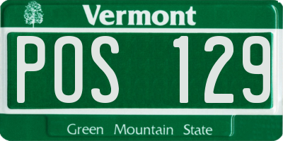 VT license plate POS129