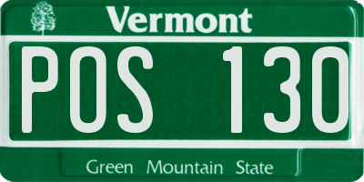 VT license plate POS130