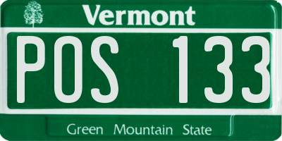 VT license plate POS133