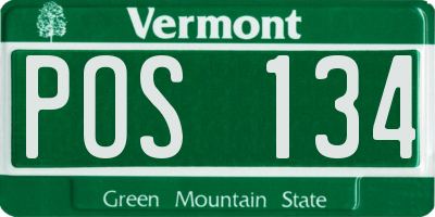 VT license plate POS134