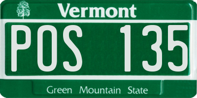 VT license plate POS135