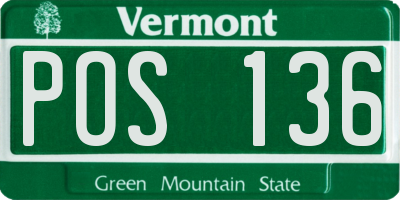 VT license plate POS136
