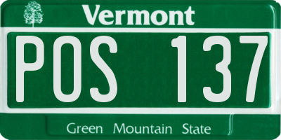 VT license plate POS137