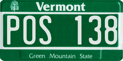 VT license plate POS138