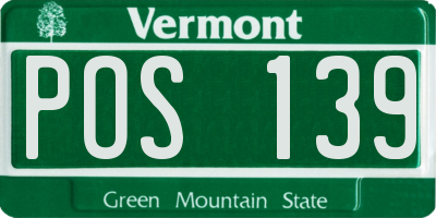 VT license plate POS139
