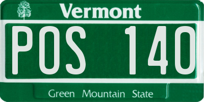 VT license plate POS140
