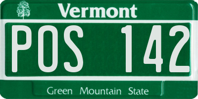 VT license plate POS142
