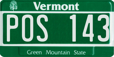 VT license plate POS143