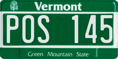 VT license plate POS145