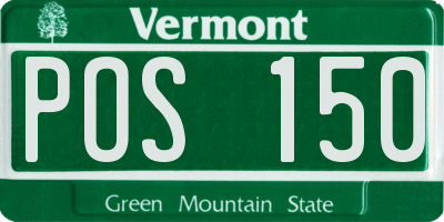 VT license plate POS150