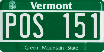 VT license plate POS151