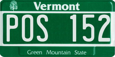 VT license plate POS152