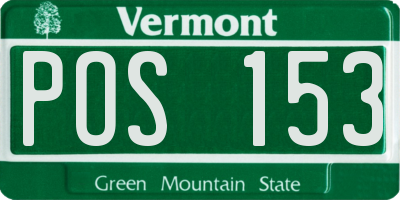 VT license plate POS153