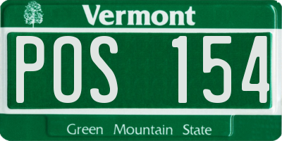VT license plate POS154