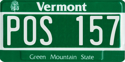 VT license plate POS157