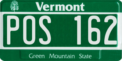 VT license plate POS162
