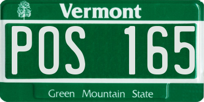 VT license plate POS165