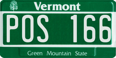 VT license plate POS166
