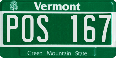 VT license plate POS167