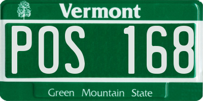 VT license plate POS168