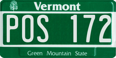VT license plate POS172