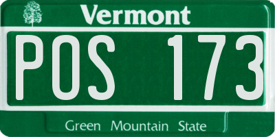 VT license plate POS173