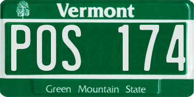 VT license plate POS174