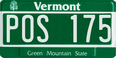 VT license plate POS175