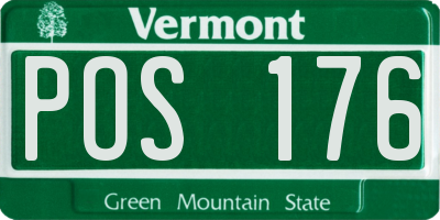 VT license plate POS176